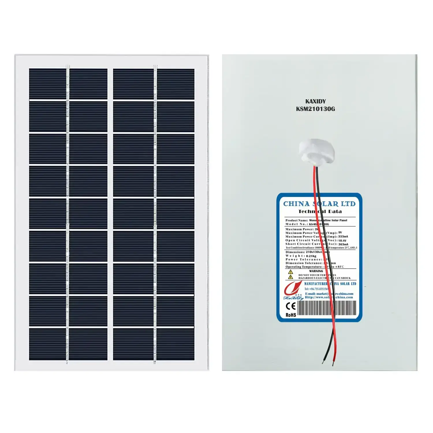 Painel Solar Monocristalino 9V